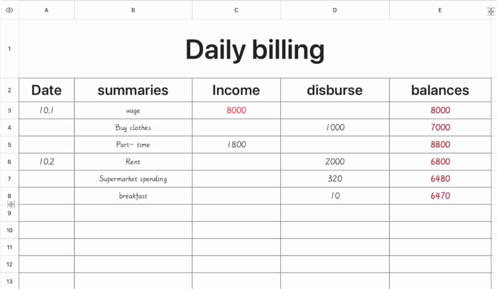 Daily billing